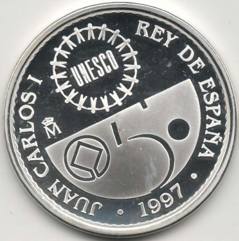 (1997) Монета Испания 1997 год 2000 песет &quot;Хорю-дзи&quot;  Серебро Ag 925  PROOF
